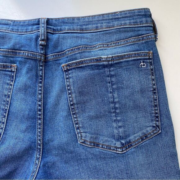 RAG & BONE Cate Mid Rise Ankle Skinny Mick hole Distressed Raw Hem Jeans Size 34 - Picture 10 of 10